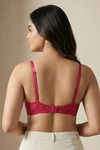 Zivame Lush Cherry Padded Wired 3/4th Coverage Lace Bra - Love Potion — thumbnail 3